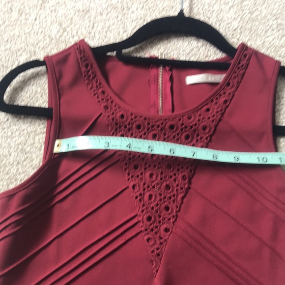 Chic Burgundy Mini Dress with Crochet Detailing - Picture 7 of 12